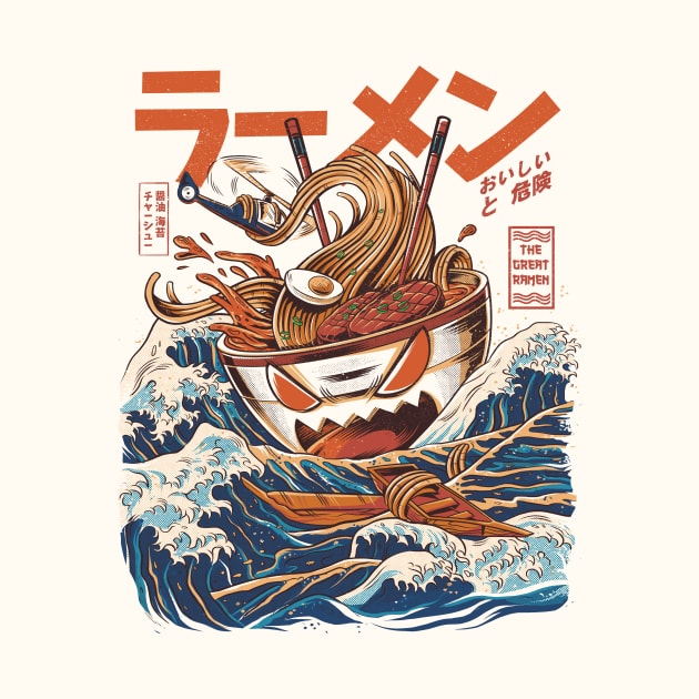 Great Ramen off Kanagawa - Great Wave by Ilustrata