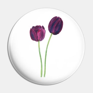 2 dark purple tulips Pin