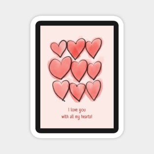 I love you with all my hearts card Magnet