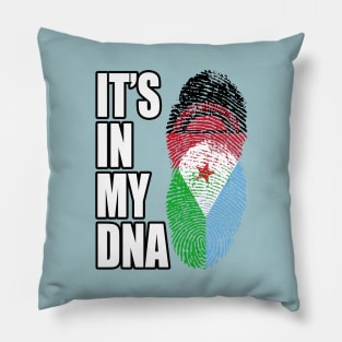 Malawian And Djiboutian Mix Heritage DNA Flag Pillow