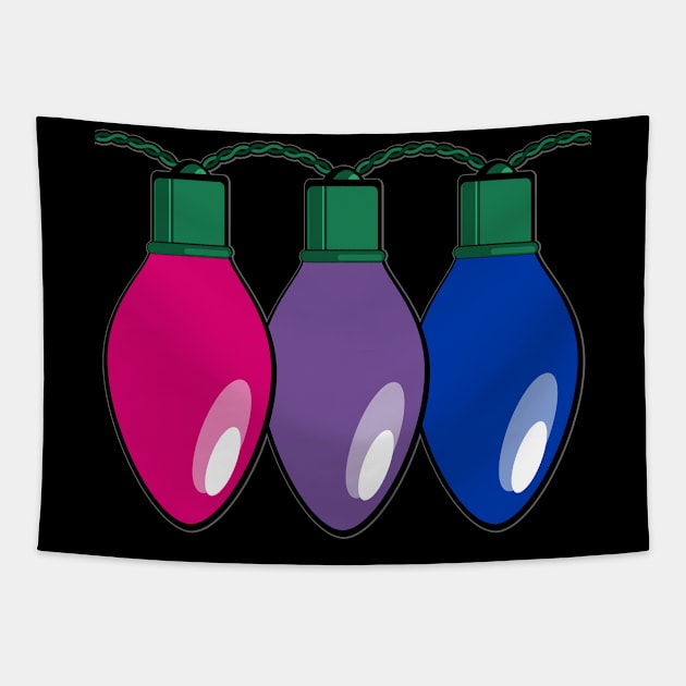 Bisexual Pride Christmas Lights Tapestry by wheedesign