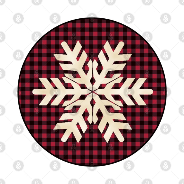 Snowflake silhouette over a black and red tile pattern by AtelierRillian