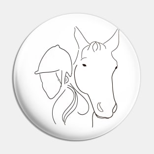 Horse and girl Pin