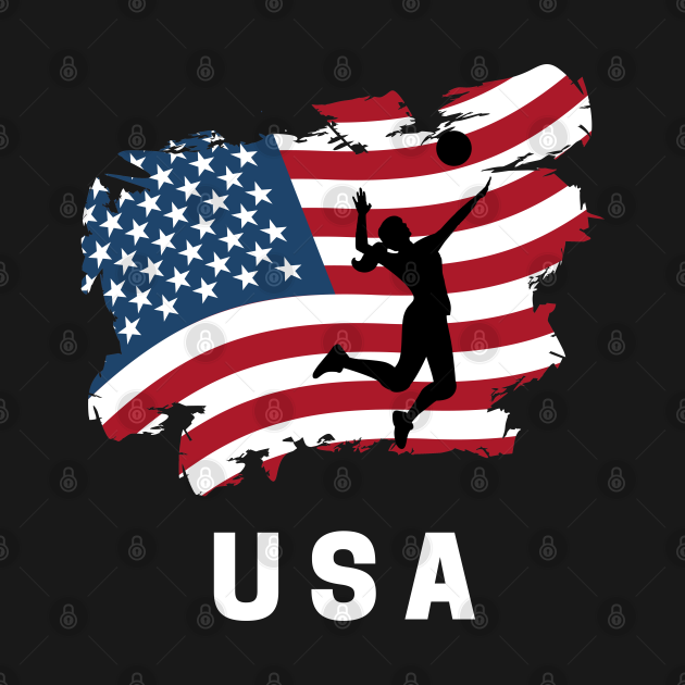 Volleyball American USA Flag Usa Volleyball Long Sleeve TShirt