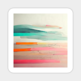 Pastel Abstract Lines Magnet