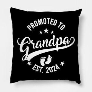 Promoted To Grandpa Est 2024 Fathers Day New Grandpa Pillow