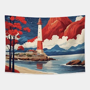 Pohang South Korea Starry Night Travel Tourism Retro Vintage Tapestry