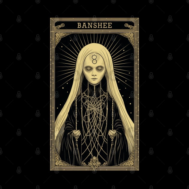 Banshee Tarot Card Vintage Artwork by origato