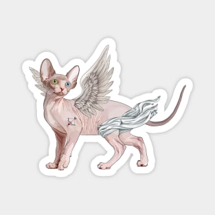 Valentines Day Sphynx Cat Cupid Magnet