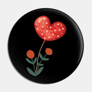 Hert and flower Pin