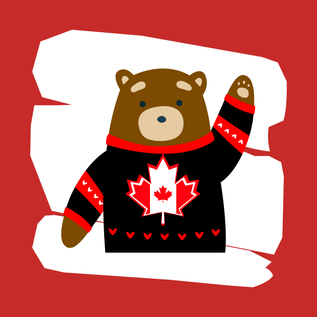 PATRIOTIC Canada Day Bear Gifts by SartorisArt1