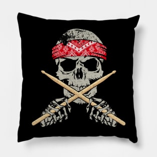 Skull and cross sticks drummers Pillow