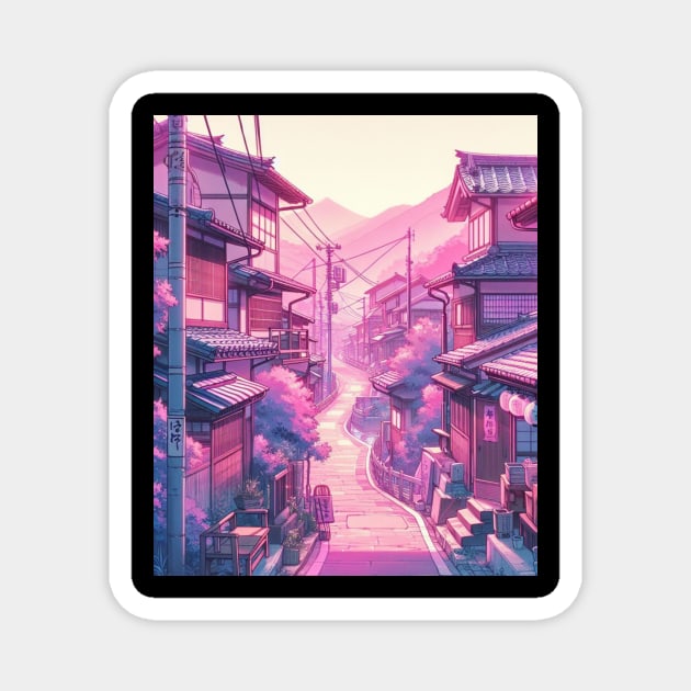 A Japanese Lane - Anime Drawing Magnet by AnimeVision