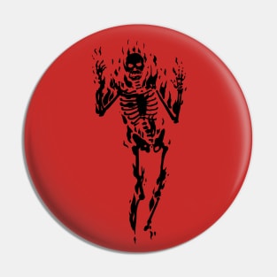 The Flaming Skeleton (black) Pin