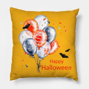 Happy Halloween Balloons Pillow