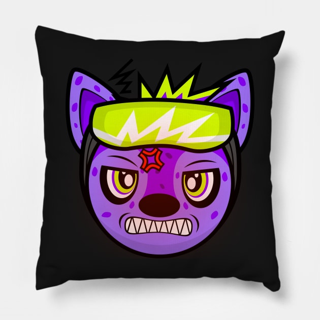 ANGRY HYPER HYENA Pillow by MOULE