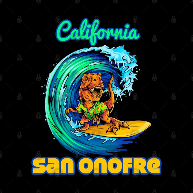 San Onofre California dinosaur surfing by LiquidLine