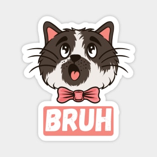 Adorable Cat Bruh Sarcastic Sayings Gift Magnet