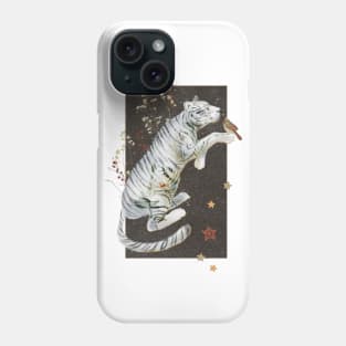 White Winter Tiger Poster Phone Case