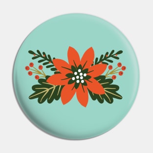 Christmas Jolly Floral Pin