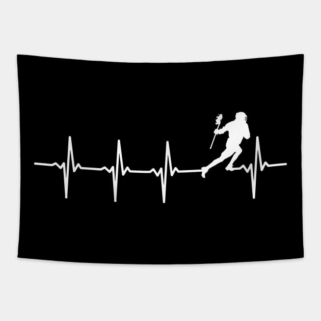 Lacrosse Heartbeat Gift For Lacrosse Players Lacrosse Tapestry TeePublic