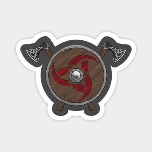 Viking Shield & Axes red Magnet