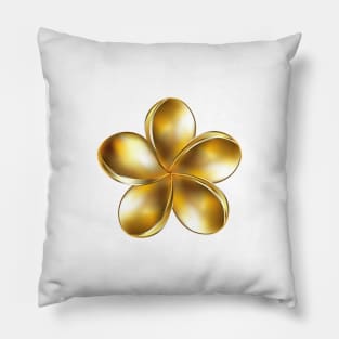 Gold plumeria flower Pillow