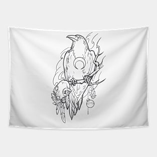 Viking tattoo black and white Tapestry