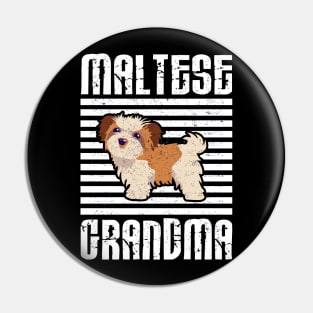 Maltese Grandma Proud Dogs Pin