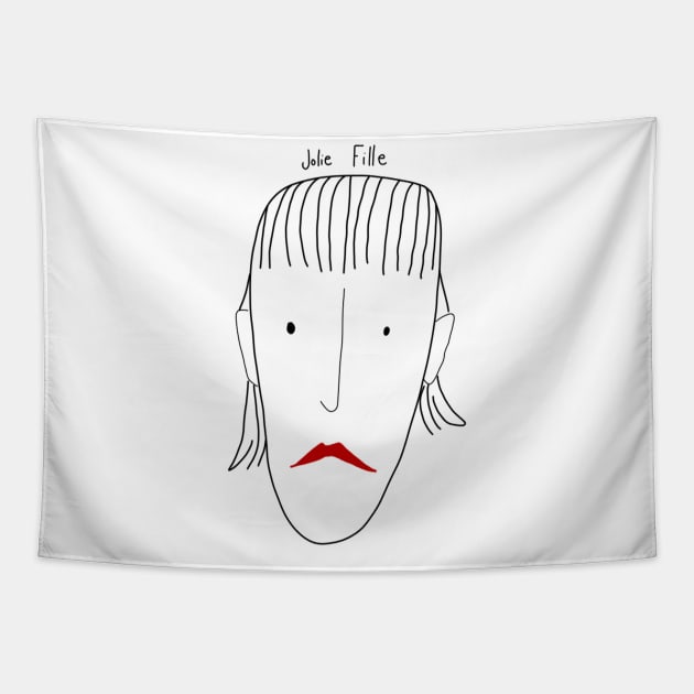 french girl Tapestry by Minimalist Co.