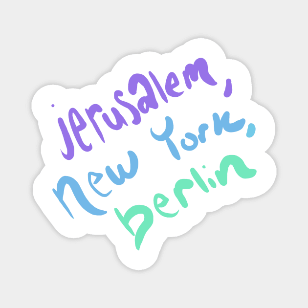 Jerusalem, New York, Berlin Vampire Weekend Magnet by jrepkin