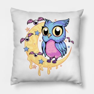 Pastel Goth Owl Pillow