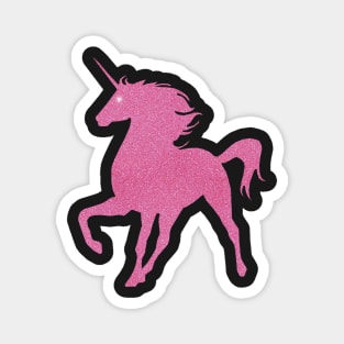 Pink Faux Glitter Magical Unicorn Magnet