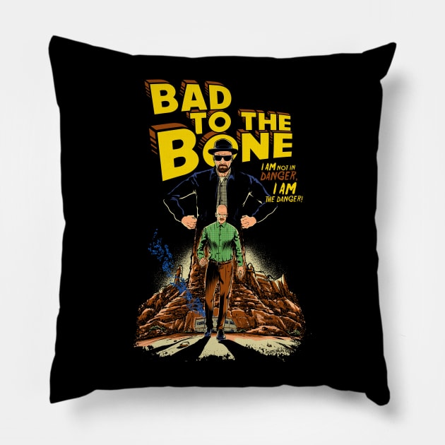 Bad To The Bone Pillow by rustenico