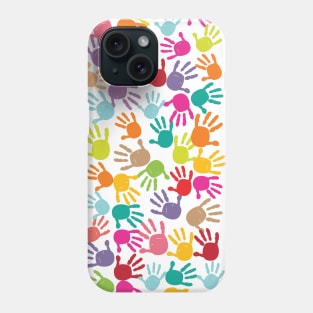 Colorful baby handprint Phone Case