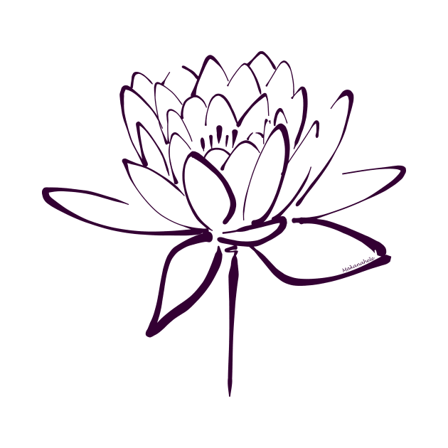 Lotus Flower Calligraphy (Plum) by Makanahele