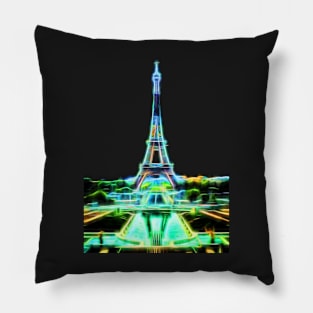 Glowing Eiffel Tower Pillow