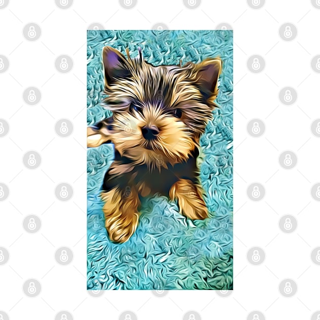 Yorkshire Terrier Puppy Painting by AdrianaHolmesArt