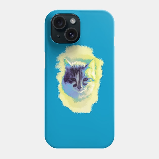 I Am a Ray of Sunshine blue Cat Phone Case by Czajnikolandia