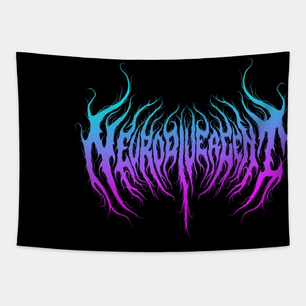 neurodivergent colors death metal design Tapestry by Tmontijo