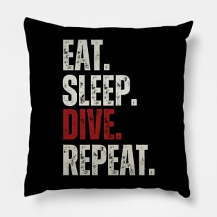 Eat Sleep Dive Repeat, Funny Diving Sayings Pillow