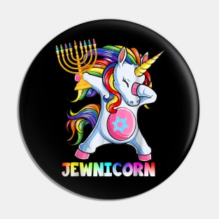 Hanukkah Dabbing Unicorn Jewnicorn Chanukah Jewish Xmas Pin