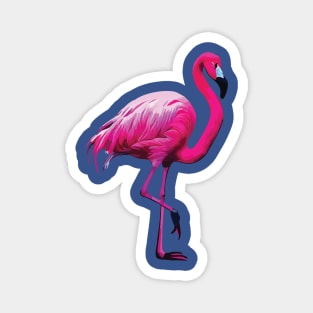 Pink Flamingo on Purple Magnet