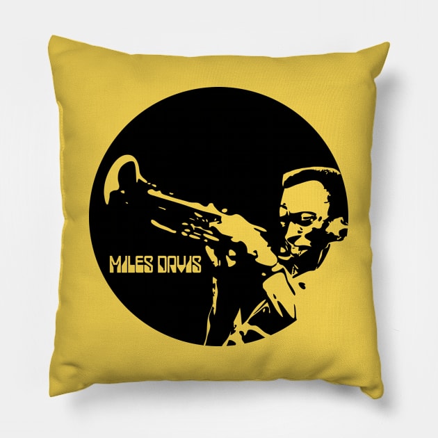 Miles Davis Pillow by GraphicMonas