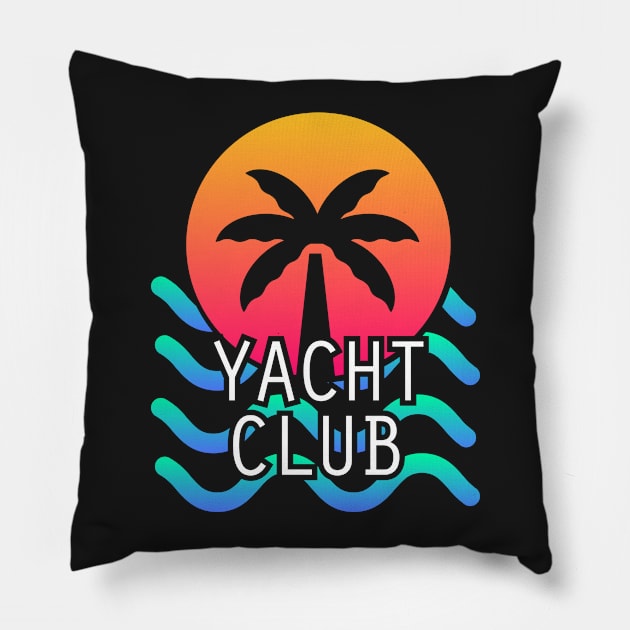 YACHT CLUB - Aesthetic Vaporwave Vibes Pillow by MeatMan