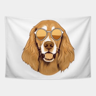 Golden Summer dog in sunglasses, golden retriever Tapestry