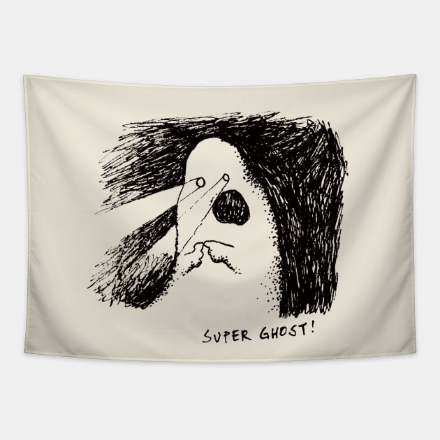 Super Ghost Sketch Tapestry by Merry Christmas Shop