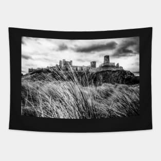 Bamburgh Castle, Northumberland, UK Black And White Tapestry