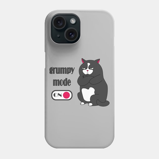 Grumpy mode on fat cat Phone Case by Cute-Design