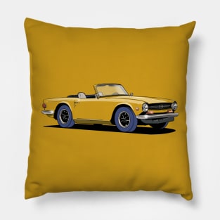 Triumph TR6 Car in mustard Pillow